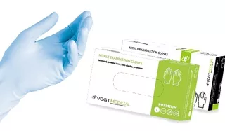 Перчатки нитриловые неопудренные р. L (8-9) текстуррованные  Vogt Medical фото 1