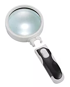 Лупа ручная круглая 10x-50мм для чтения (2 led) Kromatech 77350B фото 1