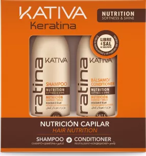 KERATINA Набор кондиционер и шампунь с кератином 2х100мл Kativa фото 1